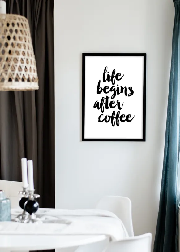 Life begins after coffee Poster (21x29.7 cm (A4))