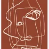 Line Art Abstract Portrait Terracotta 03 Canvastavla (30x40 cm)