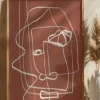 Line art abstract portrait terracotta 03 Poster (21x29.7 cm (A4))