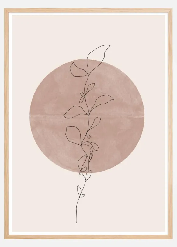 Line Flower Poster (21x29.7 cm (A4))