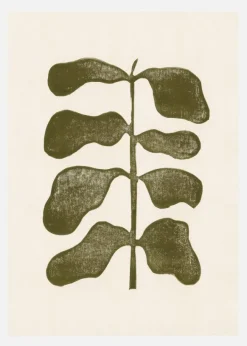 Linocut Plant Canvastavla (30x40 cm)