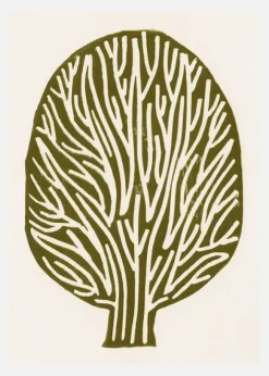 Linocut Tree Canvastavla (30x40 cm)