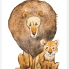 Lion Family Canvastavla (30x40 cm)