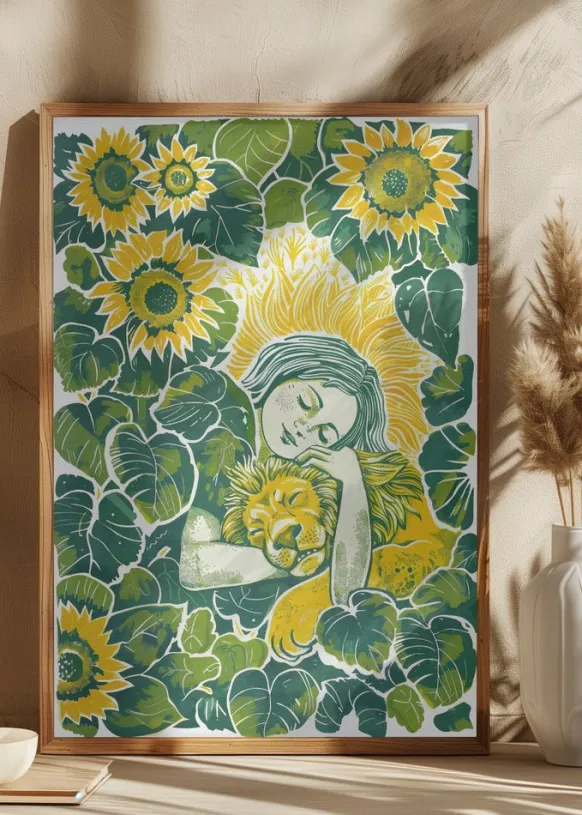 Lion Girl Poster (21x29.7 cm (A4))