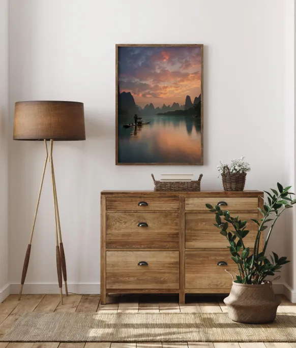 Li River Sunrise Poster (21x29.7 cm (A4))