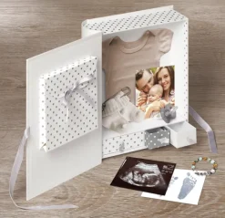 Little Foot Babybox Gråvit