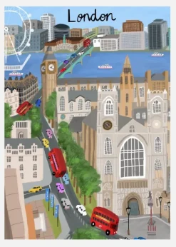 London City With View Canvastavla (30x40 cm)