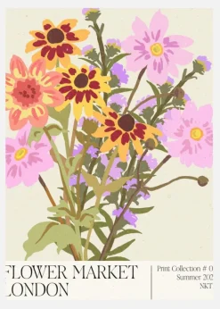 London Flower Market Canvastavla (30x40 cm)