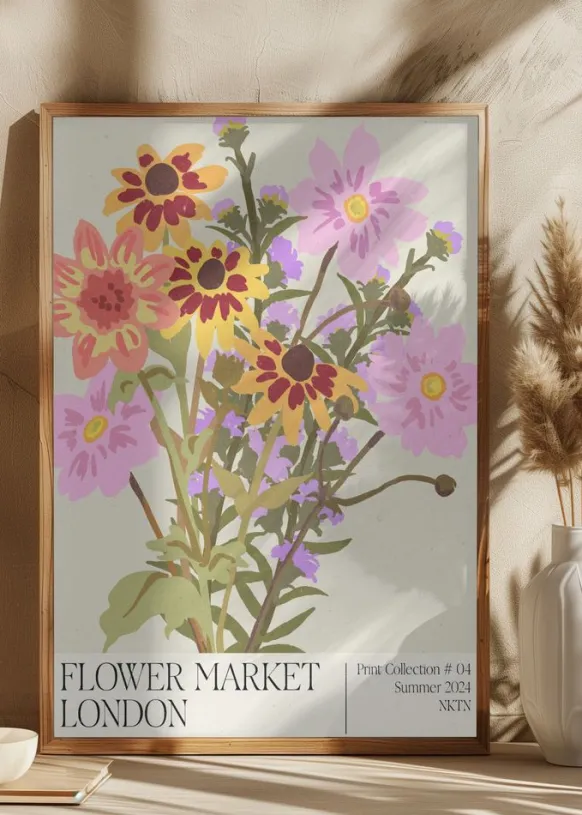 London Flower Market Poster (21x29.7 cm (A4))