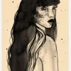 Long Hair Lady Canvastavla (30x40 cm)