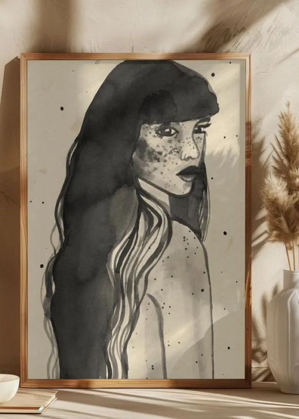 Long Hair Lady Poster (21x29.7 cm (A4))