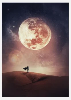 Look At The Moon Canvastavla (30x40 cm)