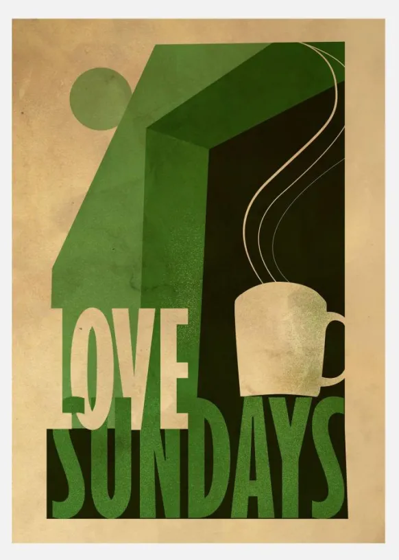 Love Sunday Print Canvastavla (30x40 cm)