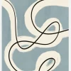 Minimalist Line Art In Blue Grey Canvastavla (30x40 cm)