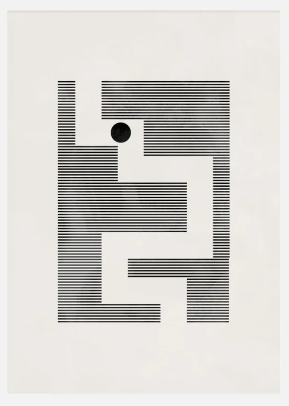 Minimalist Maze Canvastavla (30x40 cm)