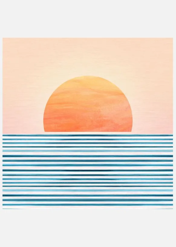 Minimalist Sunset Canvastavla (30x30 cm)