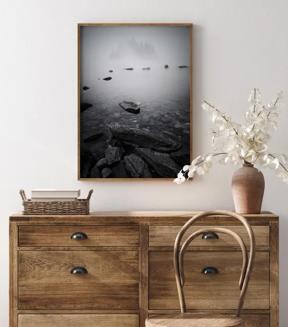 Misty Lake Poster (21x29.7 cm (A4))