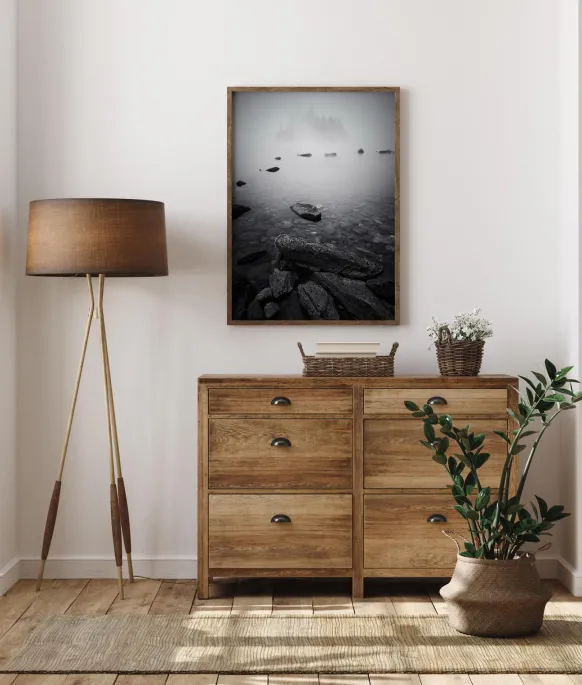 Misty Lake Poster (21x29.7 cm (A4))