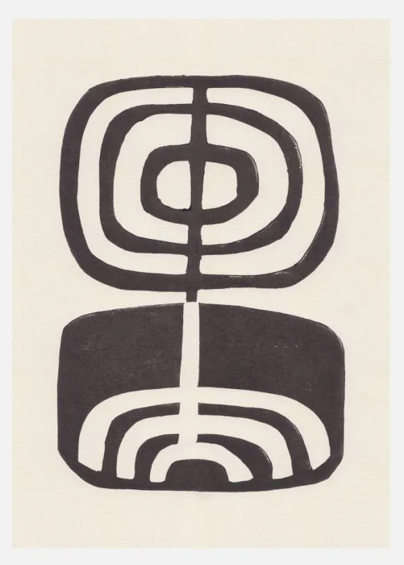 Modern Plant / Lino Print Canvastavla (30x40 cm)