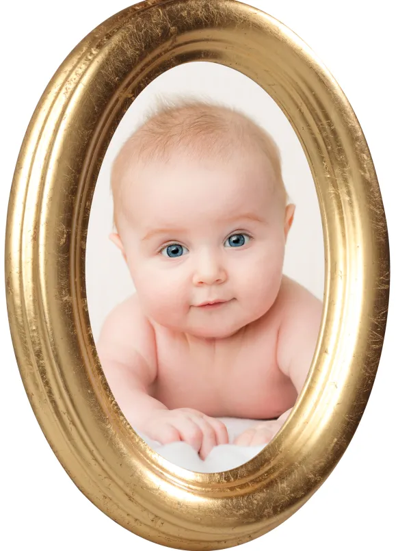 Molly Oval Glas Guld 13x18 cm