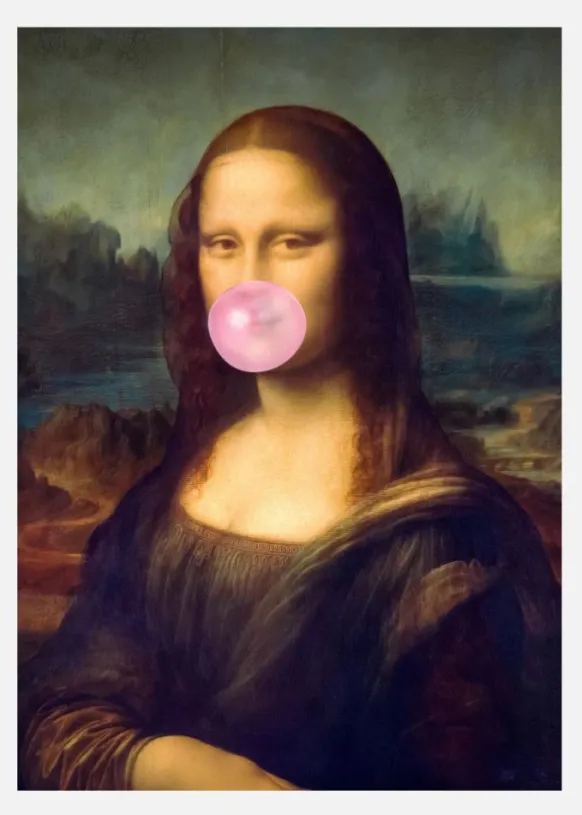 Mona Lisa Bubble Gum Canvastavla (30x40 cm)