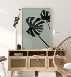 Monstera Teal II Poster (21x29.7 cm (A4))