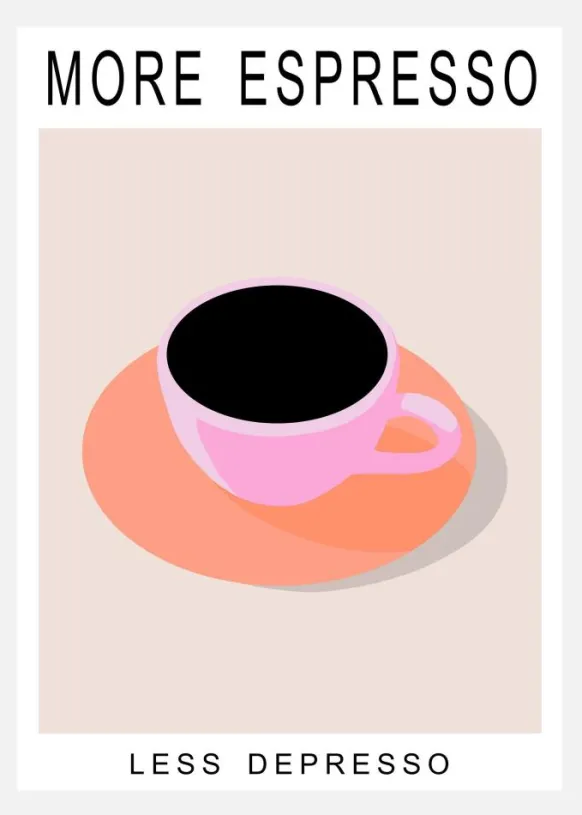 More Espresso Less Depresso Canvastavla (30x40 cm)