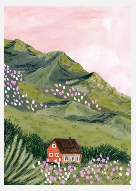 Mountain House Canvastavla (30x40 cm)