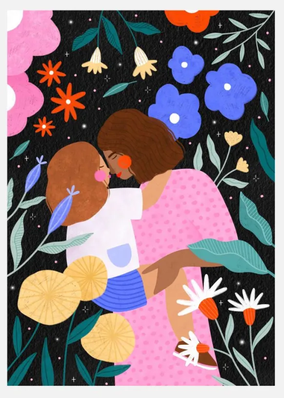 Mum And Daughter In Bloom Canvastavla (30x40 cm)