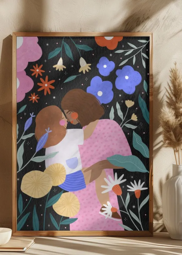 Mum and Daughter In Bloom Poster (21x29.7 cm (A4))