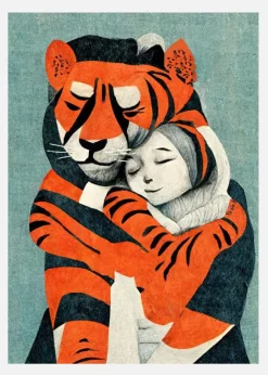My Tiger And Me Canvastavla (30x40 cm)