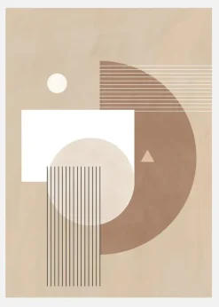Neutral Semicircles No.1 Canvastavla (30x40 cm)