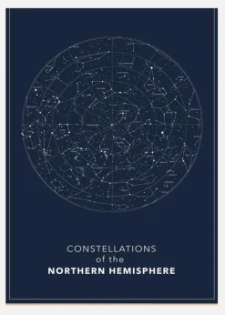 Northern Hemisphere Dark Canvastavla (30x40 cm)