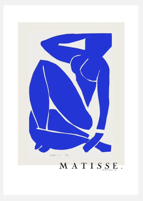 Nudo Blu III 1952 Boarder - Henri Matisse Canvastavla (30x40 cm)