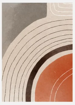Orange Minimal Shapes II Canvastavla (30x40 cm)
