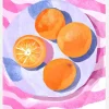 Orangen Auf Teller Canvastavla (30x40 cm)