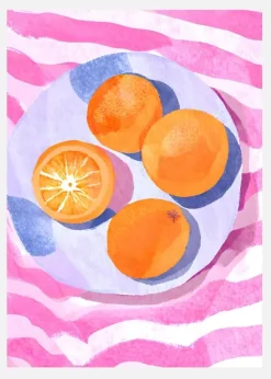 Orangen Auf Teller Canvastavla (30x40 cm)