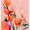 Orange Tulips Canvastavla (30x40 cm)