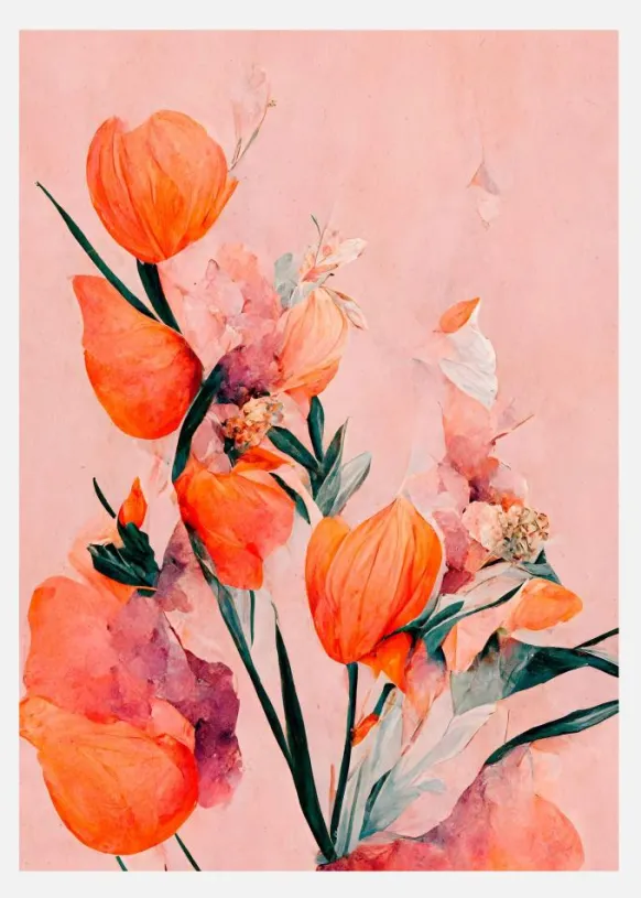 Orange Tulips Canvastavla (30x40 cm)