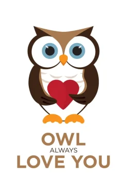 Owl Always Love you - Brun-Svart Poster (21x29.7 cm (A4))