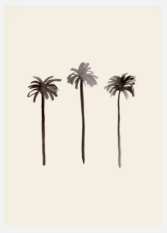 Palm Trees Ink Canvastavla (30x40 cm)