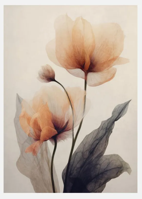 Parchment Flowers No 6 Canvastavla (30x40 cm)