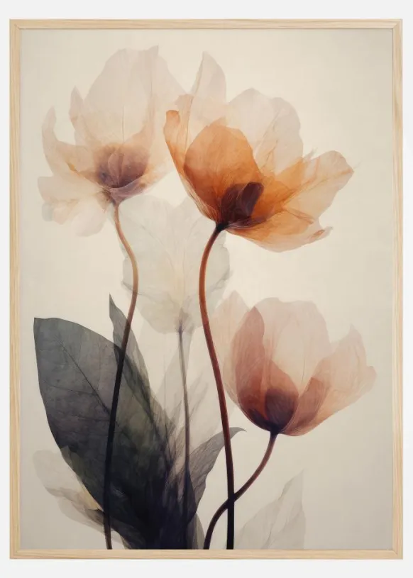 Parchment Flowers No 7 Poster (21x29.7 cm (A4))