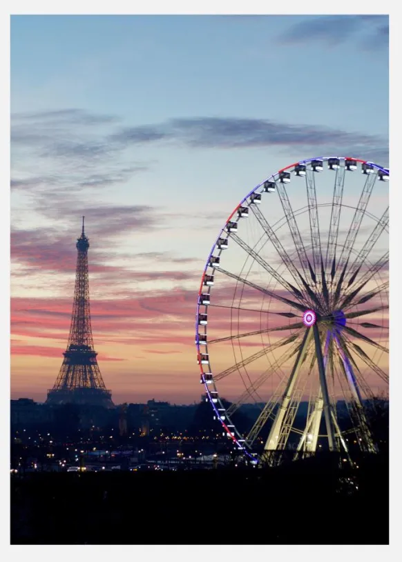 Paris Wheel Canvastavla (30x40 cm)