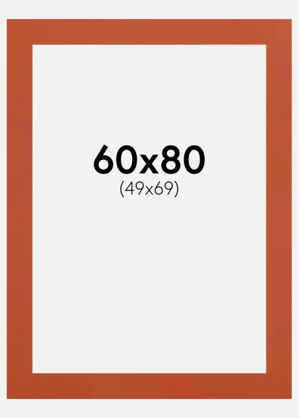 Passepartout Burnt Orange(Vit kärna) 60x80 cm (49x69)