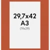 Passepartout Burnt Orange(Vit kärna) A3 29,7x42 cm (19x29)