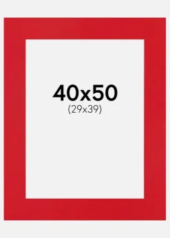 Passepartout Red Hot(Vit kärna) 40x50 cm (29x39)
