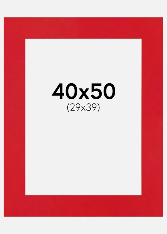 Passepartout Red Hot(Vit kärna) 40x50 cm (29x39)