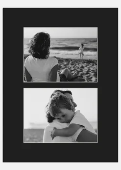 Passepartout Svart 30x40 cm - Collage 2 Bilder (14x19 cm)