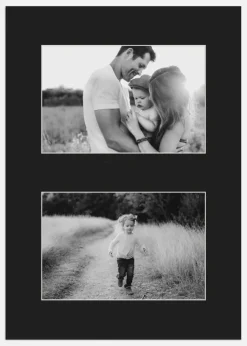Passepartout Svart 42x59,4 cm - Collage 2 Bilder (19x29 cm)